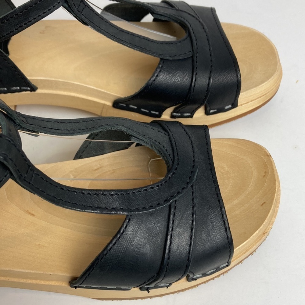 Swedish Hasbeens Ulla Low Heel Clogs Sandals Black EU39 US9 Scandi Girl Granola - Picture 5 of 16